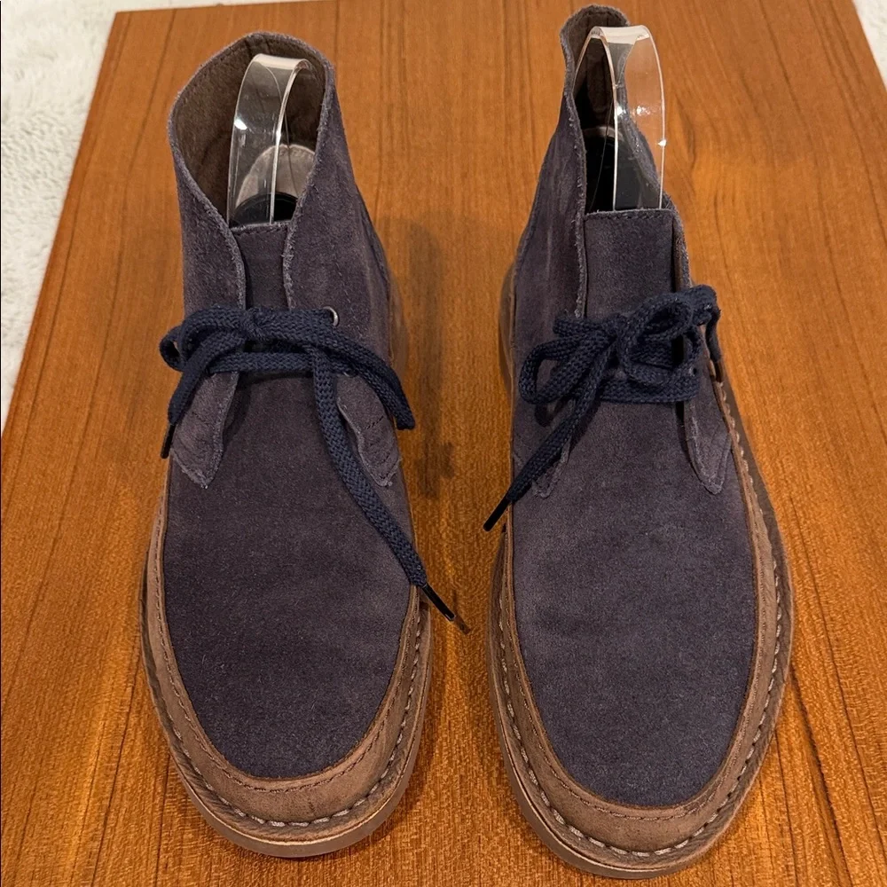 Clarks Originals Desert Boots Men 8 Navy Blue Suede Chukka Crepe Sole